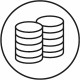 Icon with stacks of coins