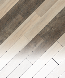 Loose lay wood planks in a striped pattern