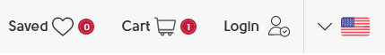 USA Cart icon in header