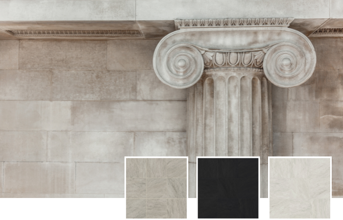 Greek marble inspiration showing a greek stone column